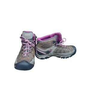Keen Dry Womans Brown Pink Suede Waterproof Hike Boots Sz 10 SKU 9586